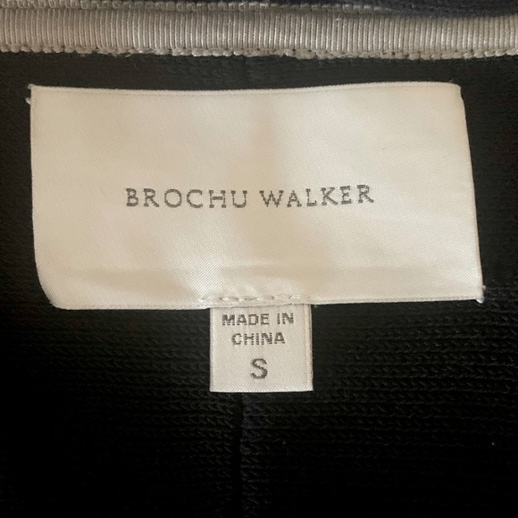 BROCHU WALKER Open Front Cardigan Textured Knit Loose Fit Dark Navy Blue Cotton - Picture 2 of 14